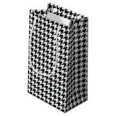 Zwart Wit Classic Houndstooth Check Klein Cadeauzakje (Achterkant Gekanteld)