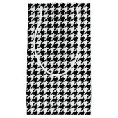 Zwart Wit Classic Houndstooth Check Klein Cadeauzakje (Voorkant)