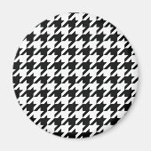 Zwart Wit Classic Houndstooth Check Magneet (Voorkant)