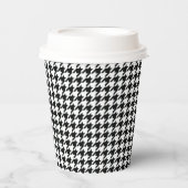 Zwart Wit Classic Houndstooth Check Papieren Bekers (Voorkant)
