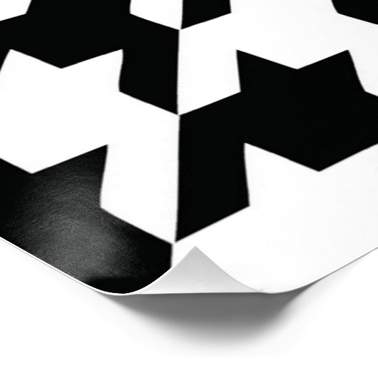 Zwart Wit Classic Houndstooth Check Perfect Poster (Hoek)