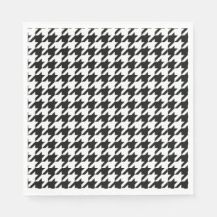 Zwart Wit Classic Houndstooth Check Servet
