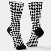 Zwart Wit Classic Houndstooth Check Sokken (Gebogen)