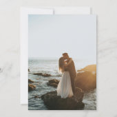 Zwart & Wit Classic Minimale foto bruiloft Kaart (Achterkant)