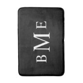 Zwart-wit Classic Monogram | Bewerkbare kleuren Badmat (Voorkant Verticaal)