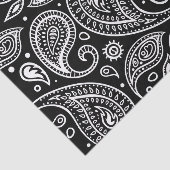  zwart-wit Classic Paisley Pattern Tissuepapier (Detail)