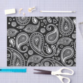  zwart-wit Classic Paisley Pattern Tissuepapier (Craft)
