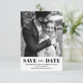 Zwart-wit Classic Typografie Foto Save The Date (Staand voorkant)