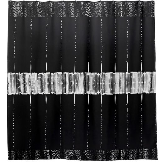 Zwart-wit Classy Douchegordijn Stijl 1 (Voorkant)