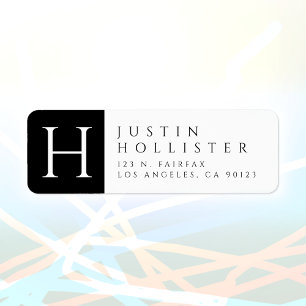 Zwart & Wit   Classy retouradres Etiket