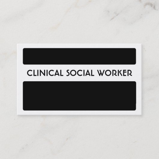 Zwart wit CLINICAL SOCIAL WORKER visitekaartjes (Voorkant)