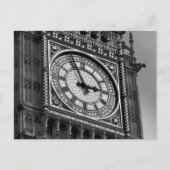 Zwart Wit Close-up Big Ben Klokkentoren Briefkaart (Voorkant)