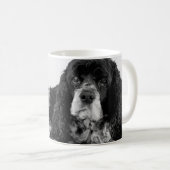 Zwart-wit Cocker Spaniel Foto Koffiemok (Voorkant rechts)