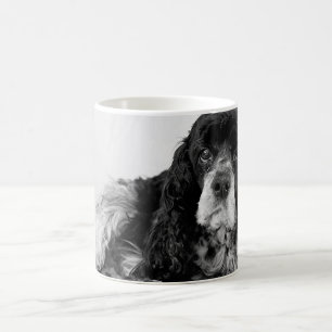 Zwart-wit Cocker Spaniel Foto Koffiemok