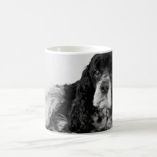 Zwart-wit Cocker Spaniel Foto Koffiemok (Center)