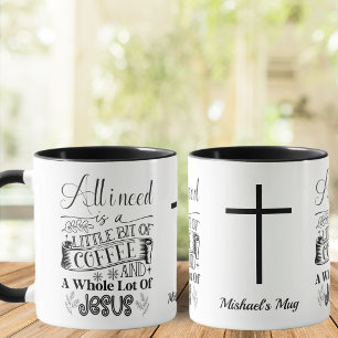 zwart-wit, Coffee & Jesus, Christelijk Mok