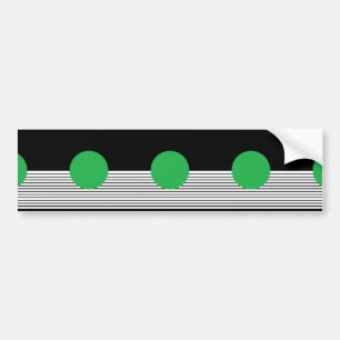 Zwart Wit Colorblock & Groene Cirkel Bumpersticker