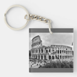 Zwart-wit Colosseum Rome Sleutelhanger Sleutelhang