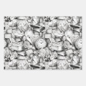 Zwart-wit comics patroon inpakpapier vel (Voorkant 3)