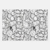 Zwart-wit comics patroon inpakpapier vel (Voorkant)