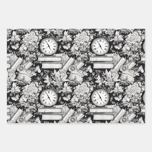 Zwart-wit comics patroon inpakpapier vel (Voorkant 2)