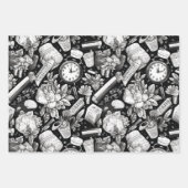 Zwart-wit comics patroon inpakpapier vel (Voorkant)