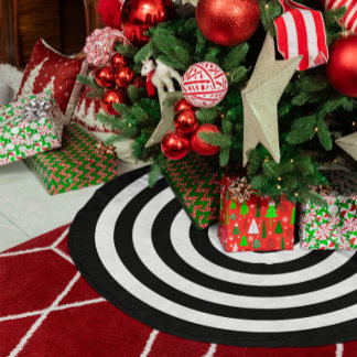 Zwart-wit concentrische cirkels ringen patroon kerstboom rok