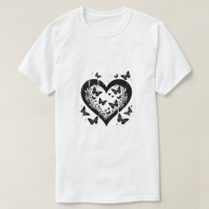 Zwart-wit Concept Artistiek ontwerp T-shirt