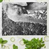 Zwart-wit contrast Foto van Elephant Theedoek (Gevouwen)