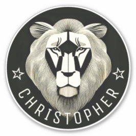     Zwart & Wit Cool Moderne Oude Leeuw Aangepaste Sticker
