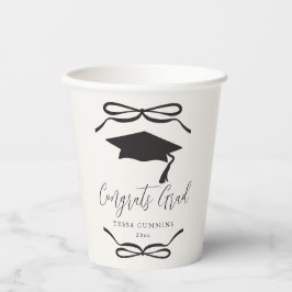 Zwart-wit Coquette Bow Girl Afstudeerfeest Papieren Bekers