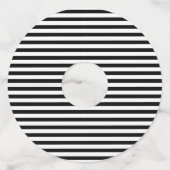 Zwart-wit Coquette Bow Jubileum Wijnglaslabel (Achterkant)