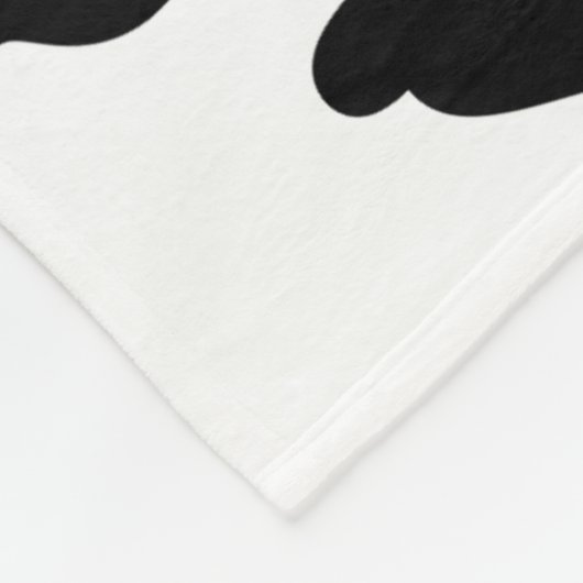 Zwart-wit Cow Print Patroon Fleece Deken (Hoek)