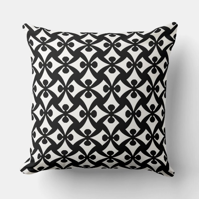 Zwart-wit Crazy Pattern Sierkussen (Voorkant)