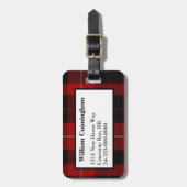 Zwart-wit Cunningham Tartan Bagagelabel (Voorkant verticaal)