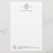 Zwart-wit Cupcake Custom Letterhead Briefpapier (Voorkant)