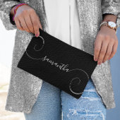 Zwart-wit Curly Handtekening Naam Etui