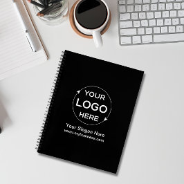 Zwart-wit Custom Business Logo Notitieboek