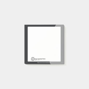 Zwart-wit Custom Company Logo Professional Post-it® Notes