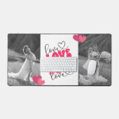 Zwart-wit Custom Foto Hart Valentijnsdag Bureaumat (Keyboard & Muis)