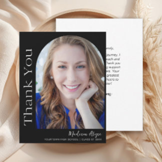 Zwart Wit Custom Modern Photo Arch Afstuderen Bedankkaart