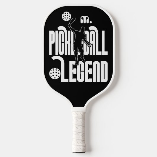 Zwart-wit Custom Monogram Pickleball Legend Pickleball Paddle (Voorkant)
