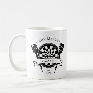 Zwart-wit Custom Name Dart Koffiemok
