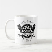 Zwart-wit Custom Name Dart Queen Coffee Mok (Links)