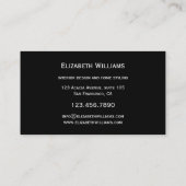 Zwart-wit Custom Photo Interior Design Visitekaartje (Achterkant)