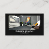 Zwart-wit Custom Photo Interior Design Visitekaartje (Voorkant)