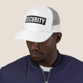 Zwart Wit Custom Text Security Sjabloon Unisex Trucker Pet (In situ)