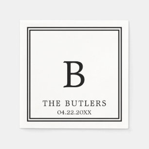 Zwart-wit Custom Wedding Cocktail servetten