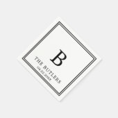 Zwart-wit Custom Wedding Cocktail servetten (Hoek)