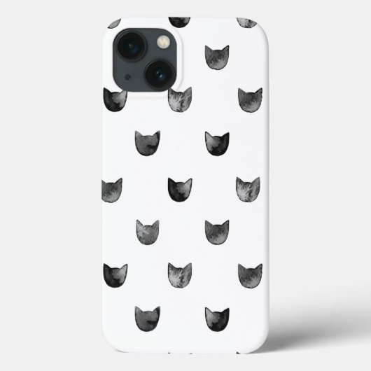 Zwart-wit Cute Cat Patroon Case-Mate iPhone Case (Achterkant)